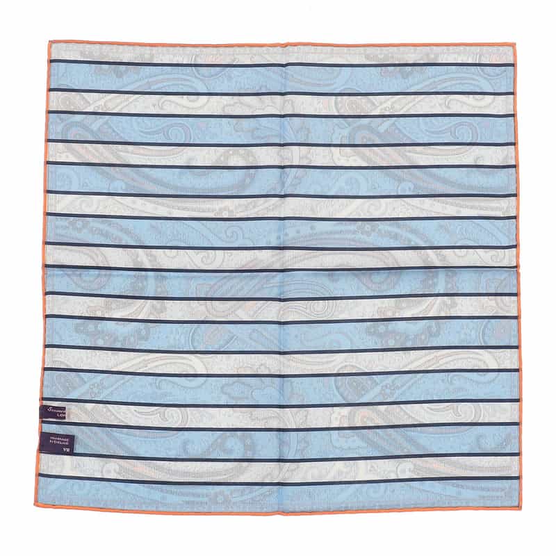 SEAWARD＆STEARN リバーシブルポケットチーフ LIGHT BLUE