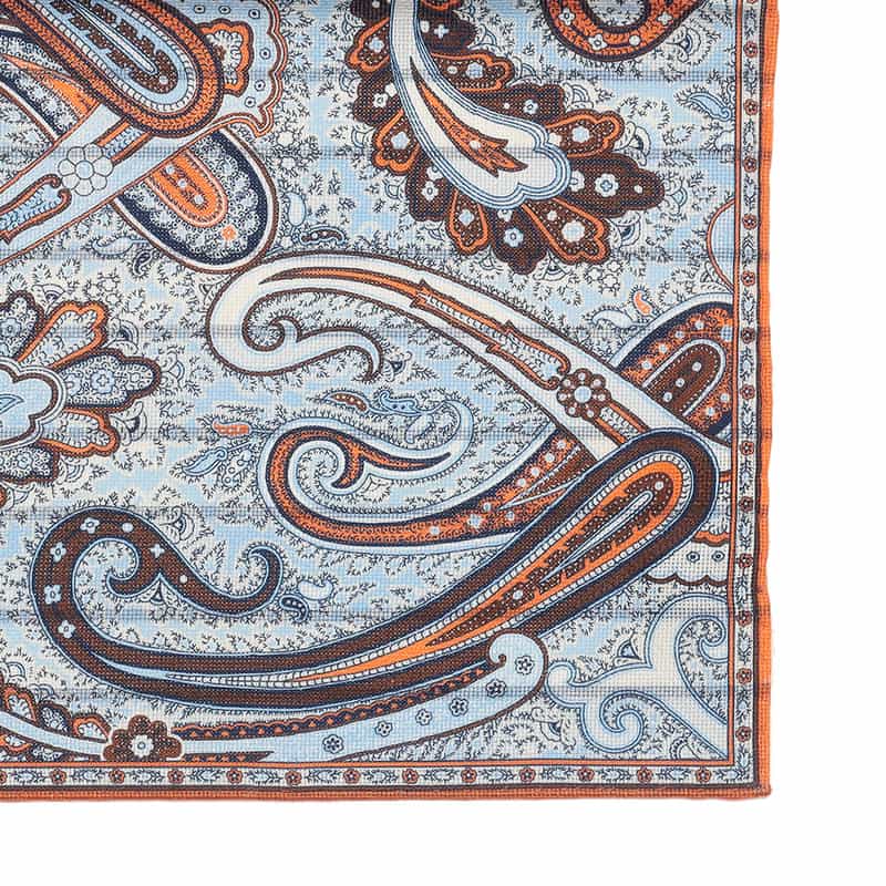 SEAWARD＆STEARN リバーシブルポケットチーフ LIGHT BLUE