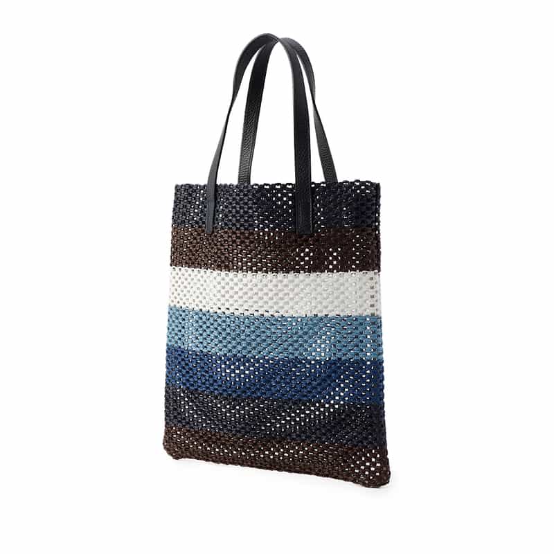 BARNEYS NEW YORK メッシュ ボーダートートバッグ BLUE