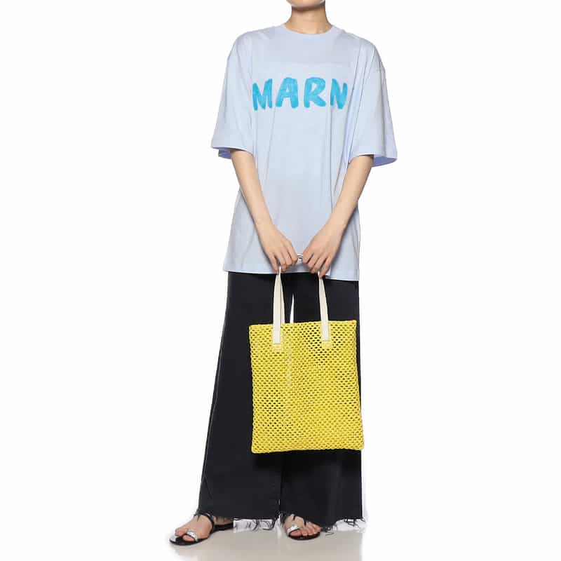 BARNEYS NEW YORK メッシュ トートバッグ YELLOW