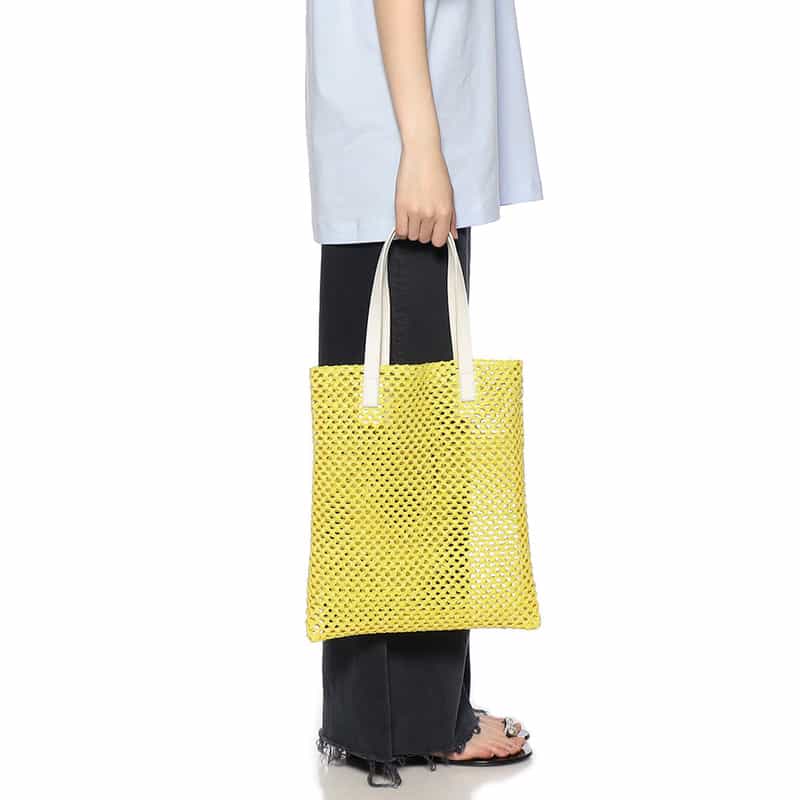 BARNEYS NEW YORK メッシュ トートバッグ YELLOW