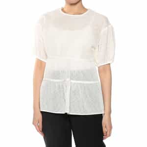 パフスリーブ ジャガードブラウス