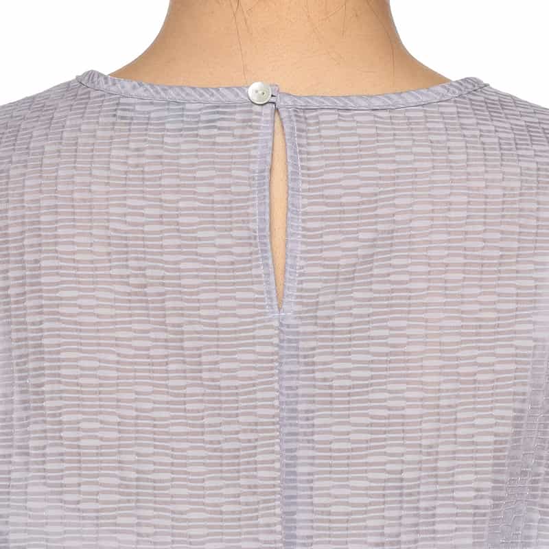 BARNEYS NEW YORK パフスリーブ ジャガードブラウス LIGHT PURPLE