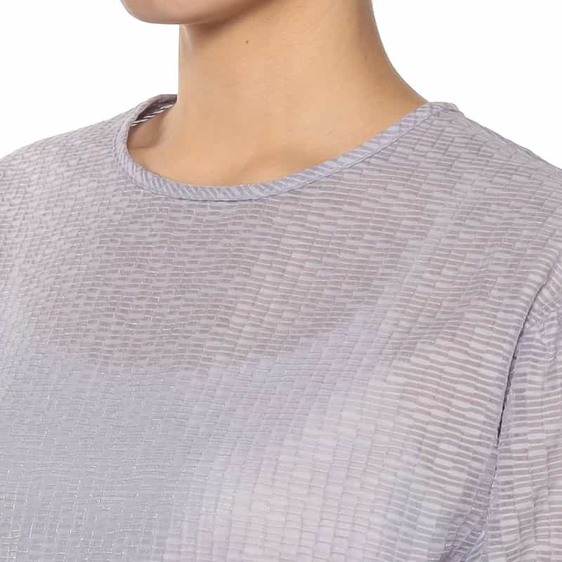 BARNEYS NEW YORK パフスリーブ ジャガードブラウス LIGHT PURPLE