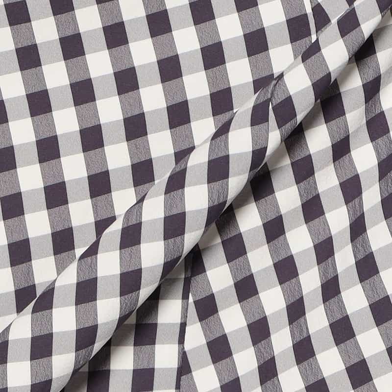 BARNEYS NEW YORK ウォッシャブル ギンガムチェック柄フレアスカート NAVY