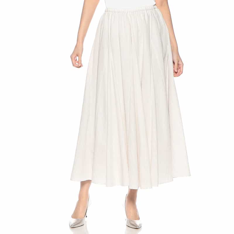 BARNEYS NEW YORK ウォッシャブル ギンガムチェック柄フレアスカート LIGHT GRAY