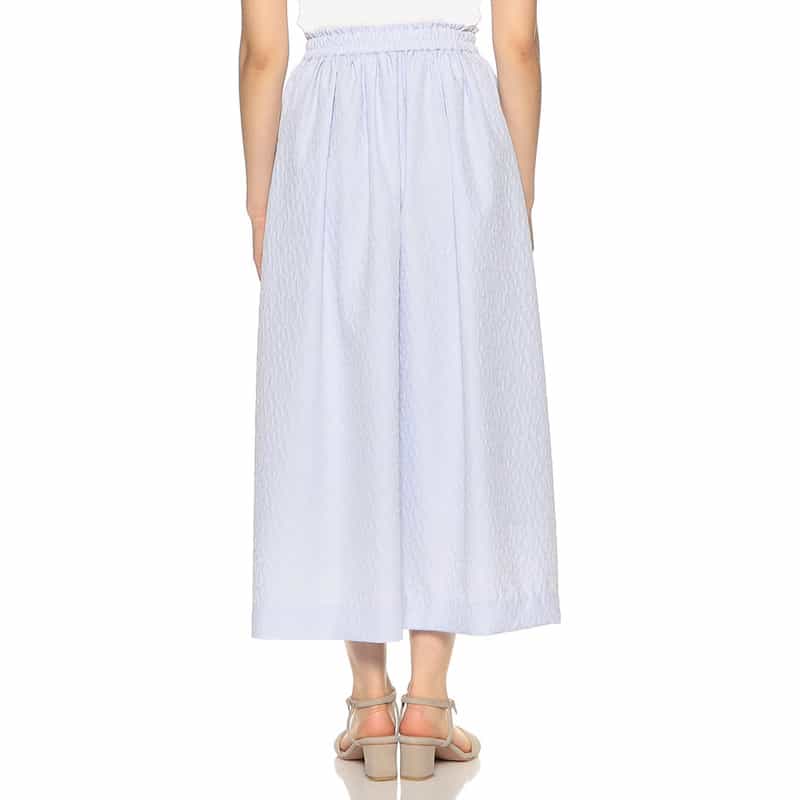 BARNEYS NEW YORK ウォッシャブル ジャカードロングスカート LIGHT BLUE