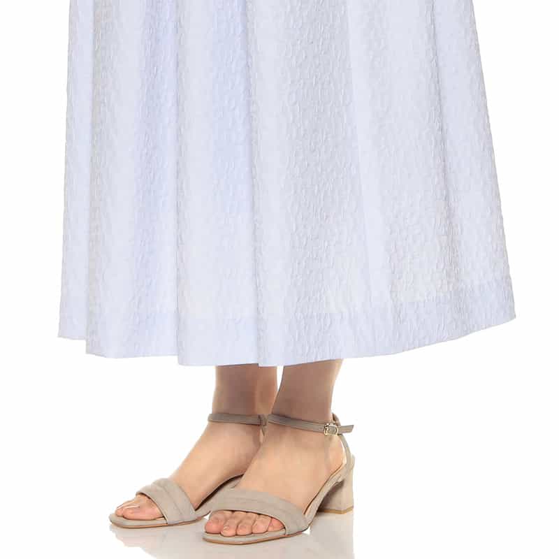 BARNEYS NEW YORK ウォッシャブル ジャカードロングスカート LIGHT BLUE