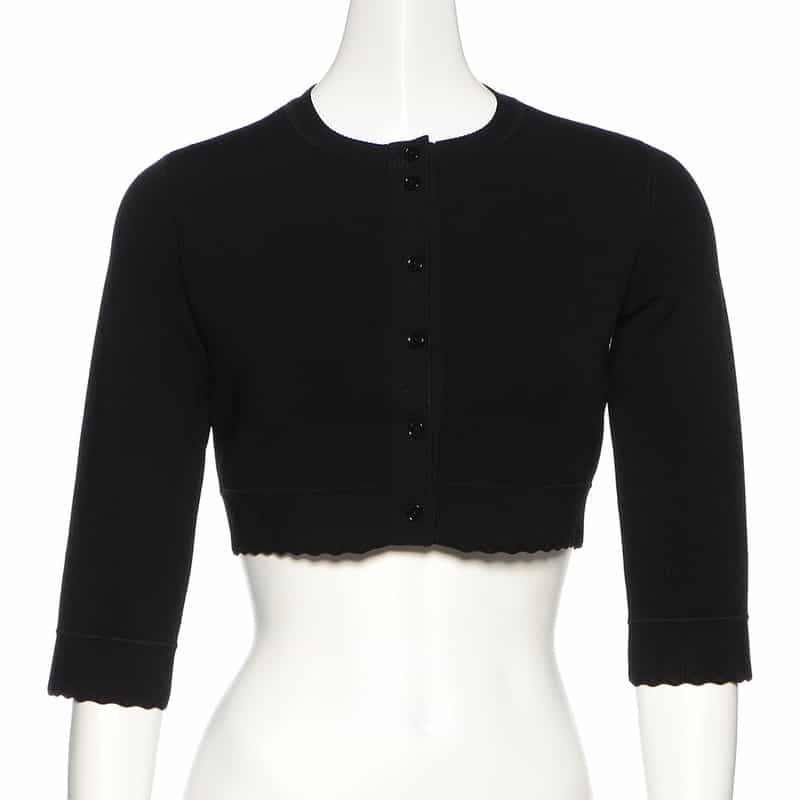 VICTORIA BECKHAM クロップド ニットカーディガン BLACK