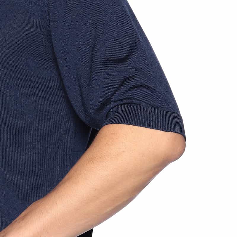 BARNEYS NEW YORK シルクニットTシャツ NAVY