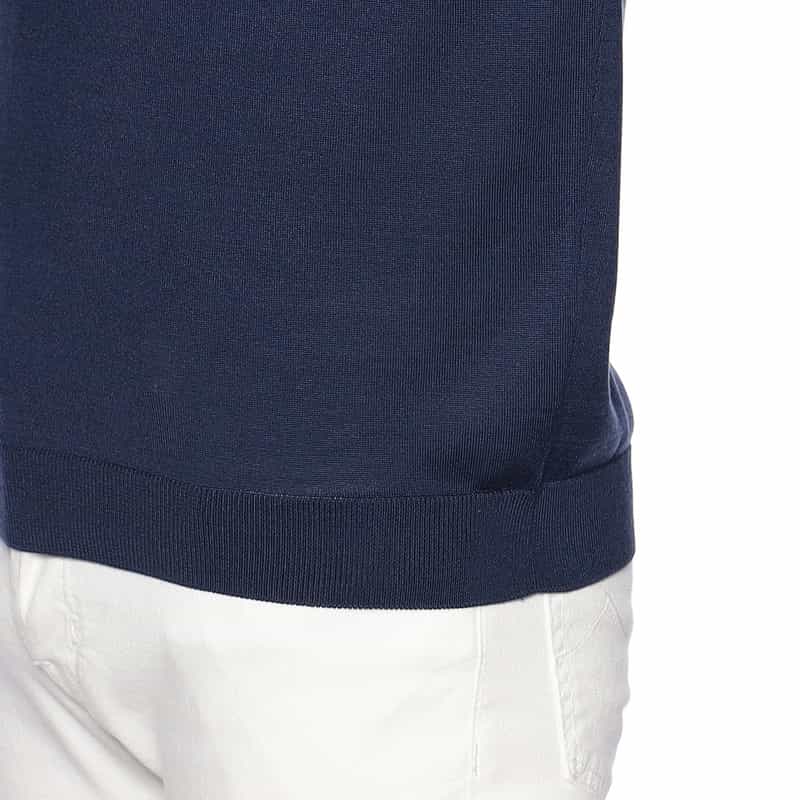 BARNEYS NEW YORK シルクニットTシャツ NAVY