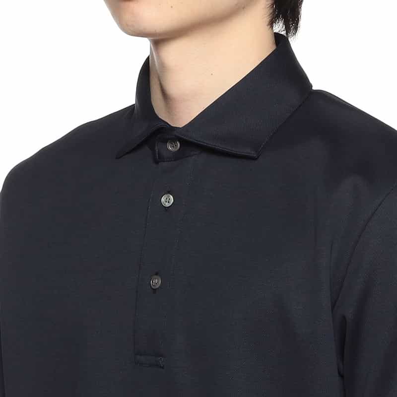 BARNEYS NEW YORK 鹿の子ポロシャツ （アルビニ社製コットン使用） NAVY