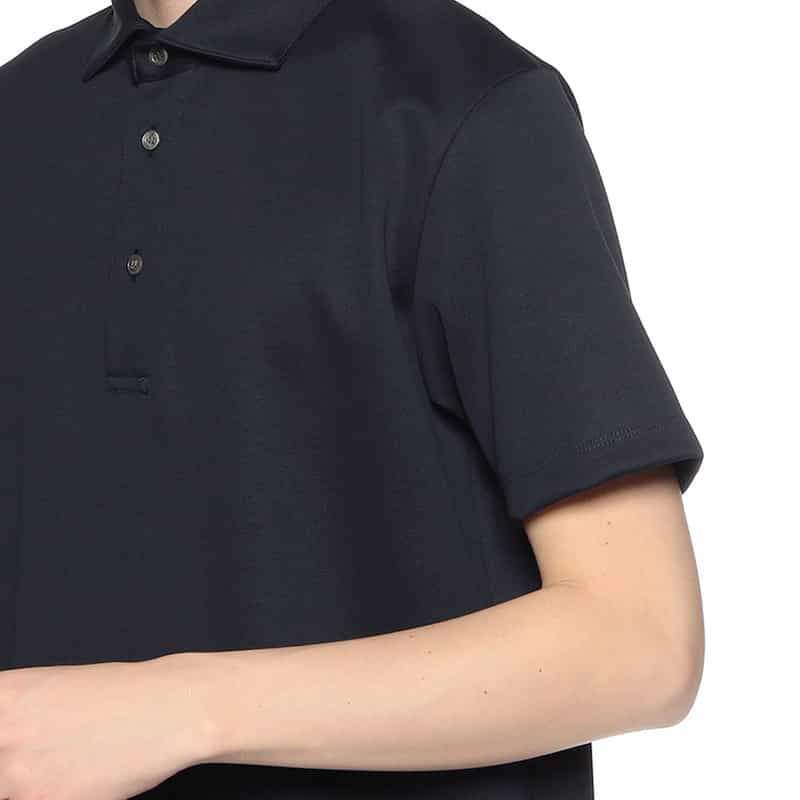 BARNEYS NEW YORK 鹿の子ポロシャツ （アルビニ社製コットン使用） NAVY