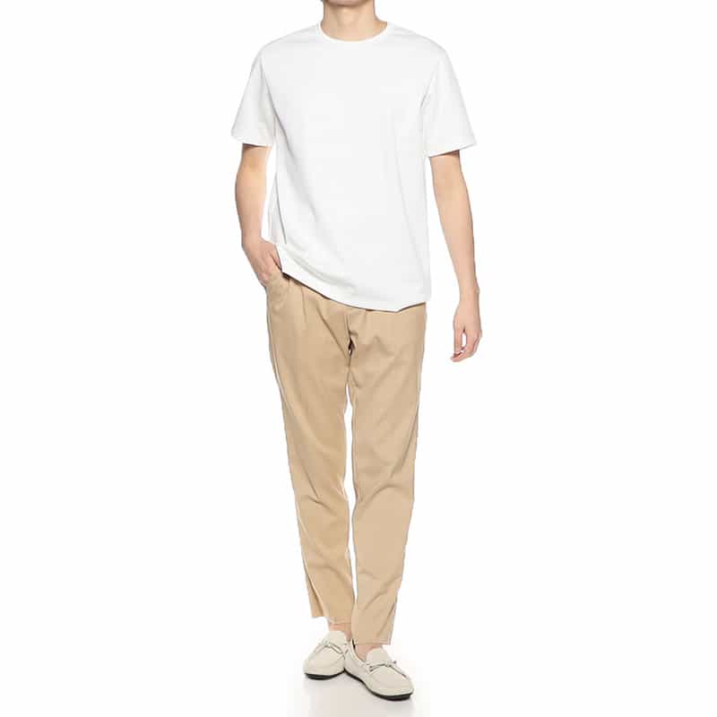 BARNEYS NEW YORK クルーネック鹿の子カットソー （アルビニ社製コットン使用） WHITE