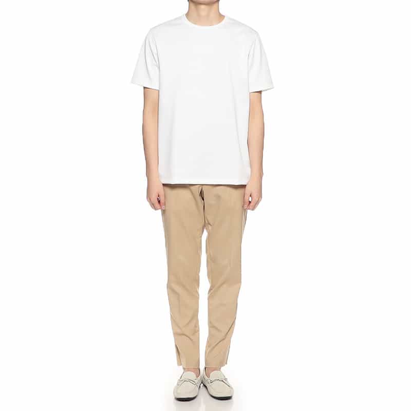 BARNEYS NEW YORK クルーネック鹿の子カットソー （アルビニ社製コットン使用） WHITE