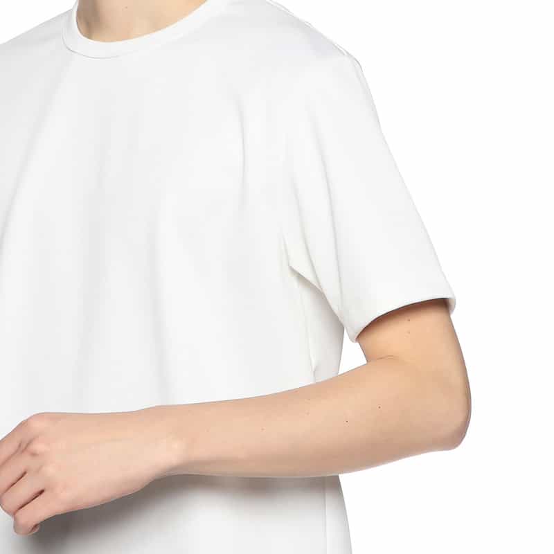 BARNEYS NEW YORK クルーネック鹿の子カットソー （アルビニ社製コットン使用） WHITE