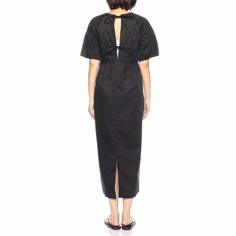 SAYAKADAVIS 限定バックリボン バレルスリーブドレス BLACK