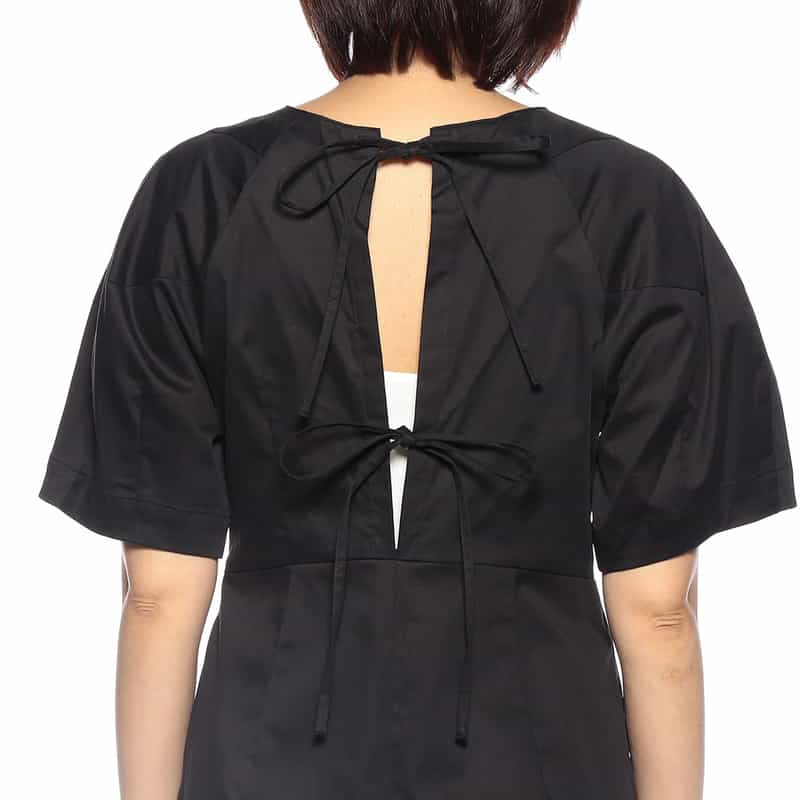 SAYAKADAVIS 限定バックリボン バレルスリーブドレス BLACK