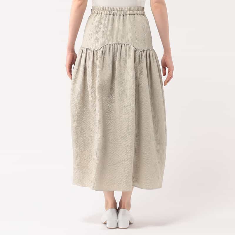 BARNEYS NEW YORK ウォッシャブル フクレジャガードスカート BEIGE