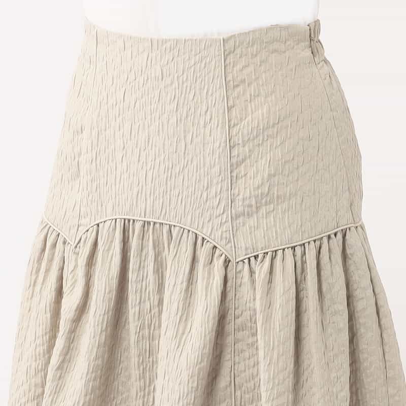 BARNEYS NEW YORK ウォッシャブル フクレジャガードスカート BEIGE