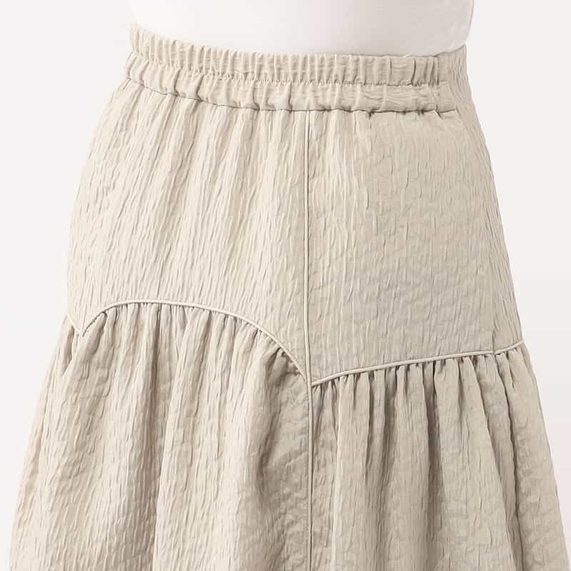 BARNEYS NEW YORK ウォッシャブル フクレジャガードスカート BEIGE