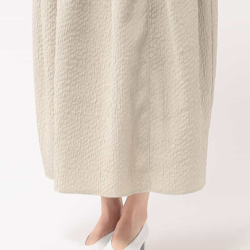 BARNEYS NEW YORK ウォッシャブル フクレジャガードスカート BEIGE