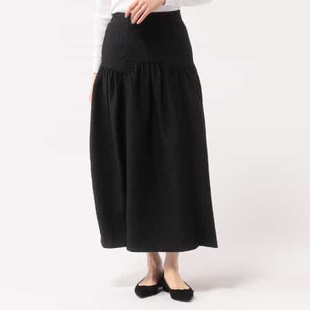 バーニーズニューヨーク　BARNEYS NEW YORKジャガードフレアスカート ウォッシャブル タイプライター ロングスカート（2238383