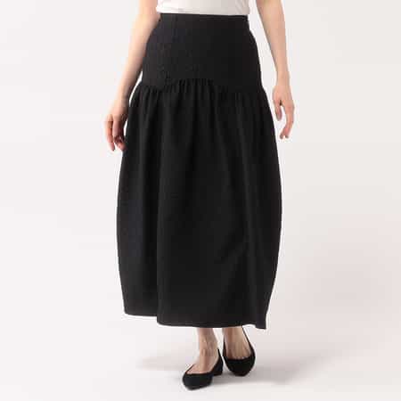 バーニーズニューヨーク　BARNEYS NEW YORKジャガードフレアスカート ウォッシャブル タイプライター ロングスカート（2238383