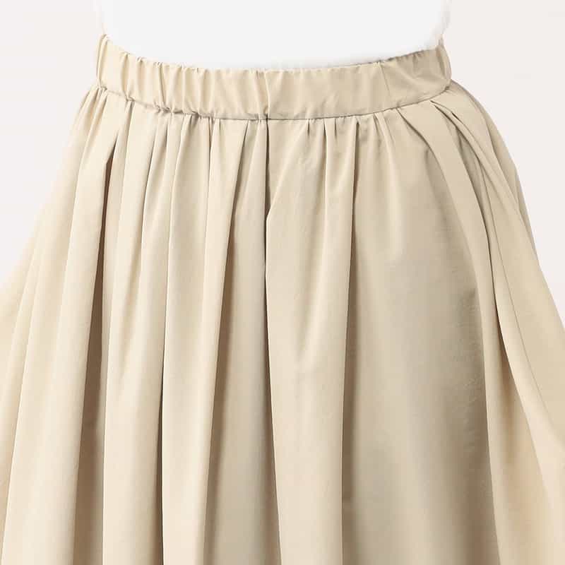 BARNEYS NEW YORK ウォッシャブル サイドドレープギャザースカート BEIGE