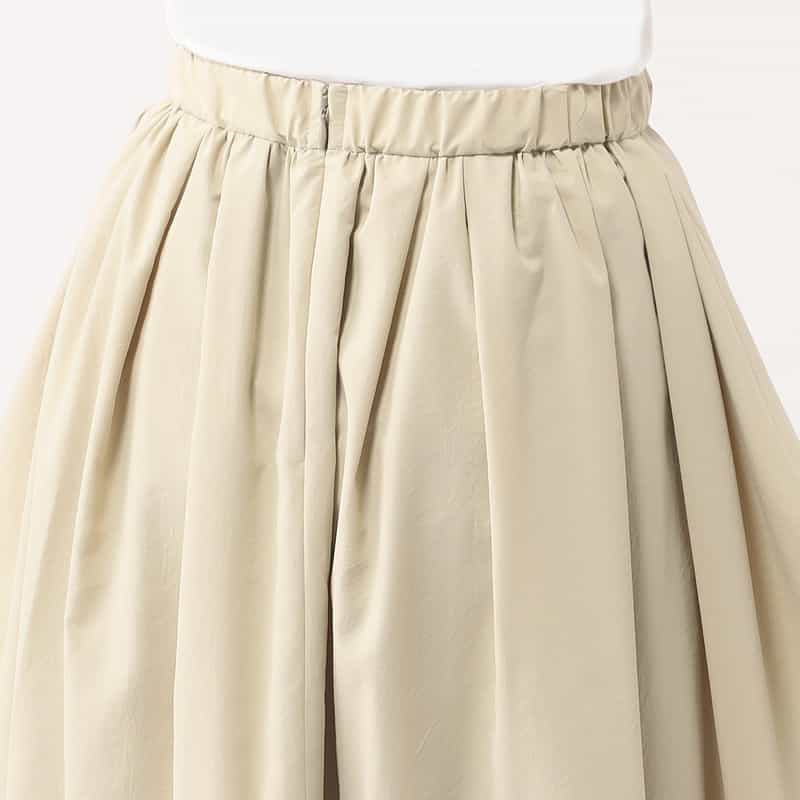 BARNEYS NEW YORK ウォッシャブル サイドドレープギャザースカート BEIGE