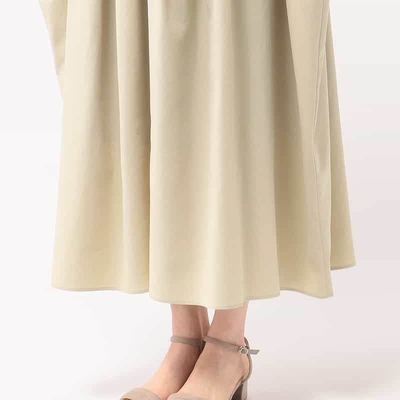 BARNEYS NEW YORK ウォッシャブル サイドドレープギャザースカート BEIGE