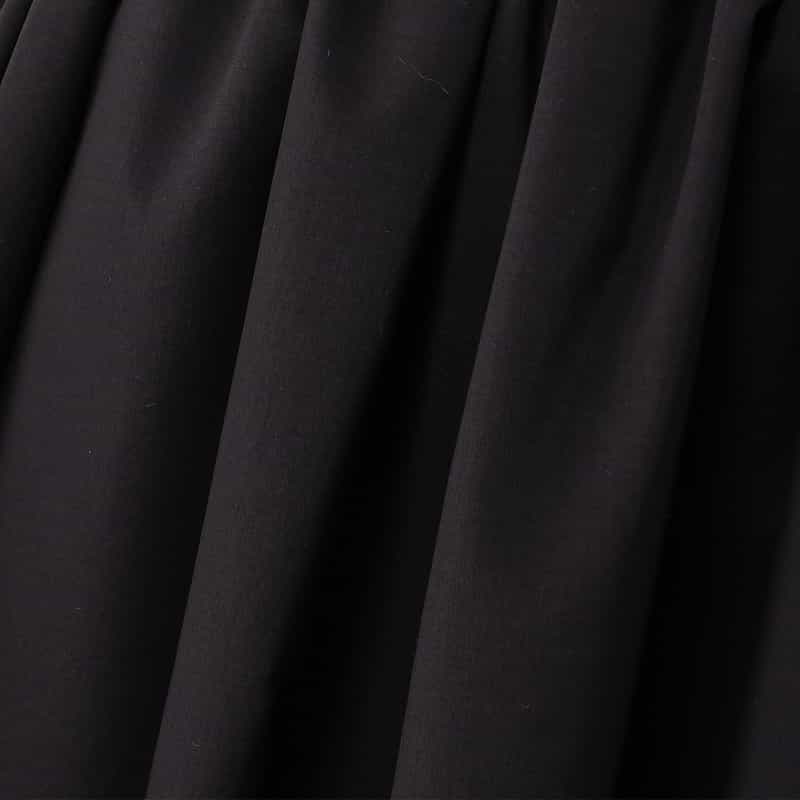 BARNEYS NEW YORK ウォッシャブル サイドドレープギャザースカート BLACK