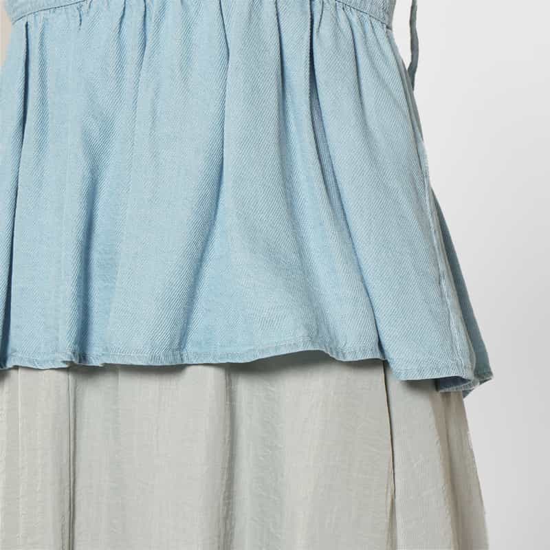 BARNEYS NEW YORK ウォッシャブル デニム素材キャミソール LIGHT BLUE