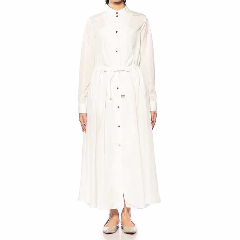 HERNO ロングフレアドレスコート WHITE