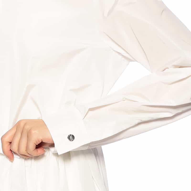 HERNO ロングフレアドレスコート WHITE