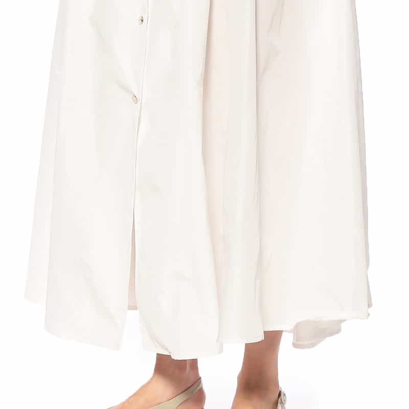 HERNO ロングフレアドレスコート WHITE