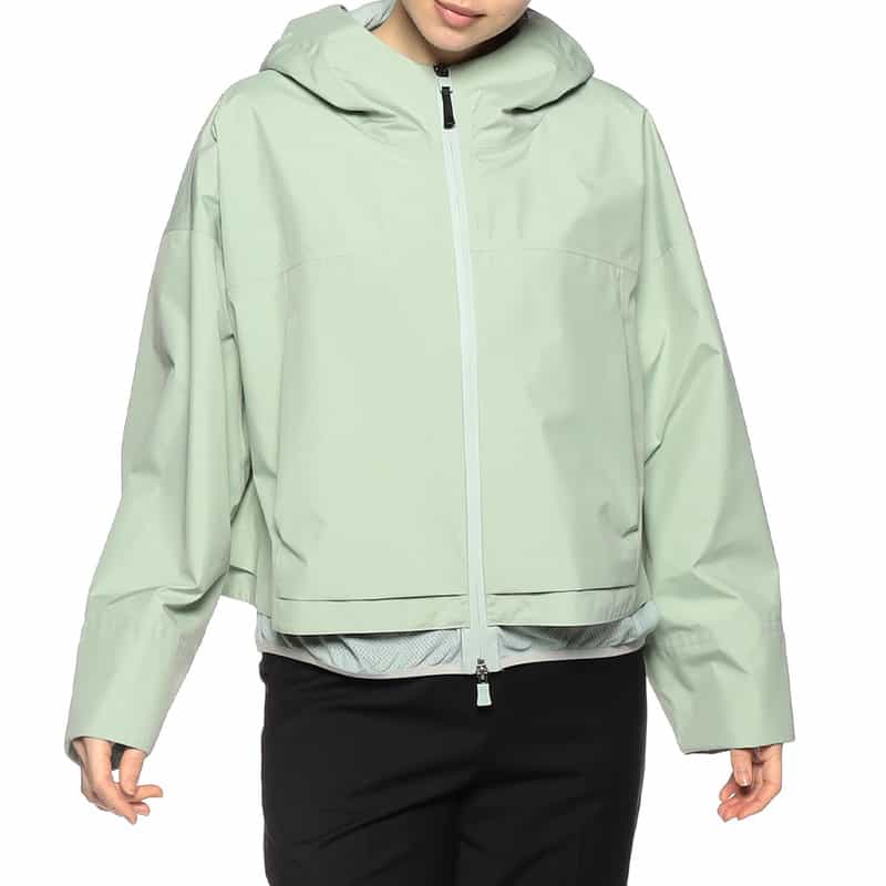 HERNO フーデッド ティアードショートコート LIGHT GREEN