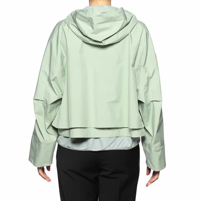 HERNO フーデッド ティアードショートコート LIGHT GREEN