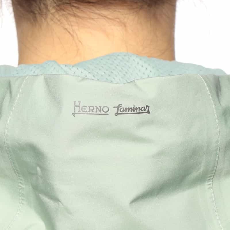 HERNO フーデッド ティアードショートコート LIGHT GREEN