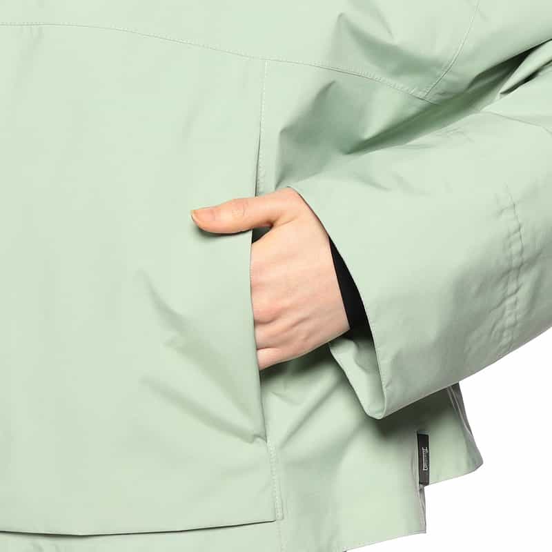 HERNO フーデッド ティアードショートコート LIGHT GREEN