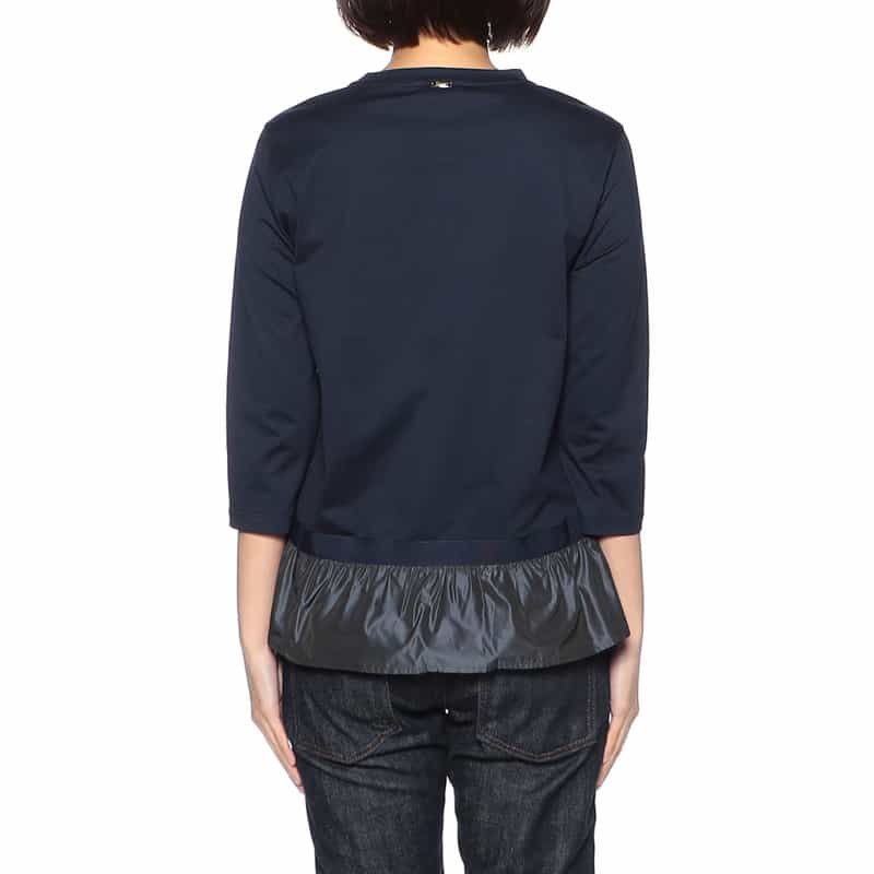 HERNO タフタフリル ドッキングカットソー NAVY