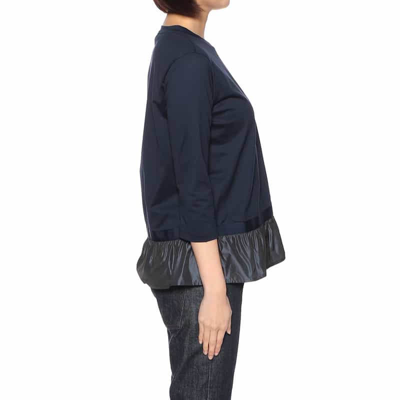 HERNO タフタフリル ドッキングカットソー NAVY