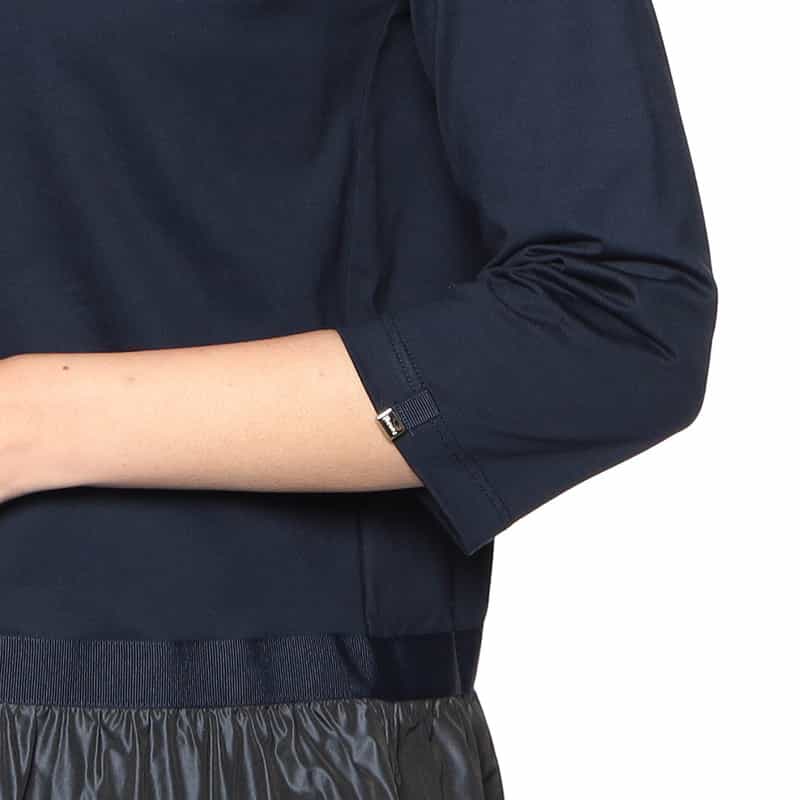 HERNO タフタフリル ドッキングカットソー NAVY