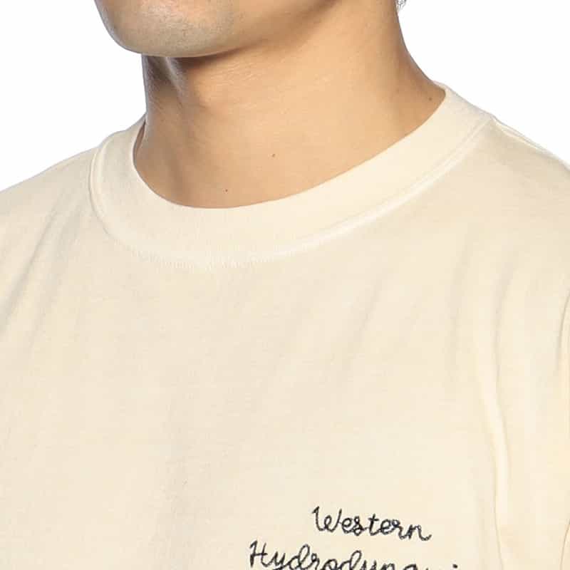 WESTERN HYDRODYNAMIC RESEARCH ロゴ刺繍Tシャツ WHITE