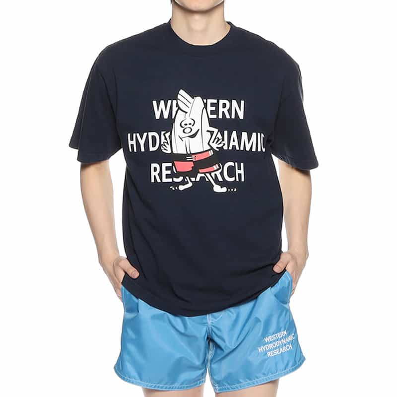 WESTERN HYDRODYNAMIC RESEARCH プリントTシャツ NAVY