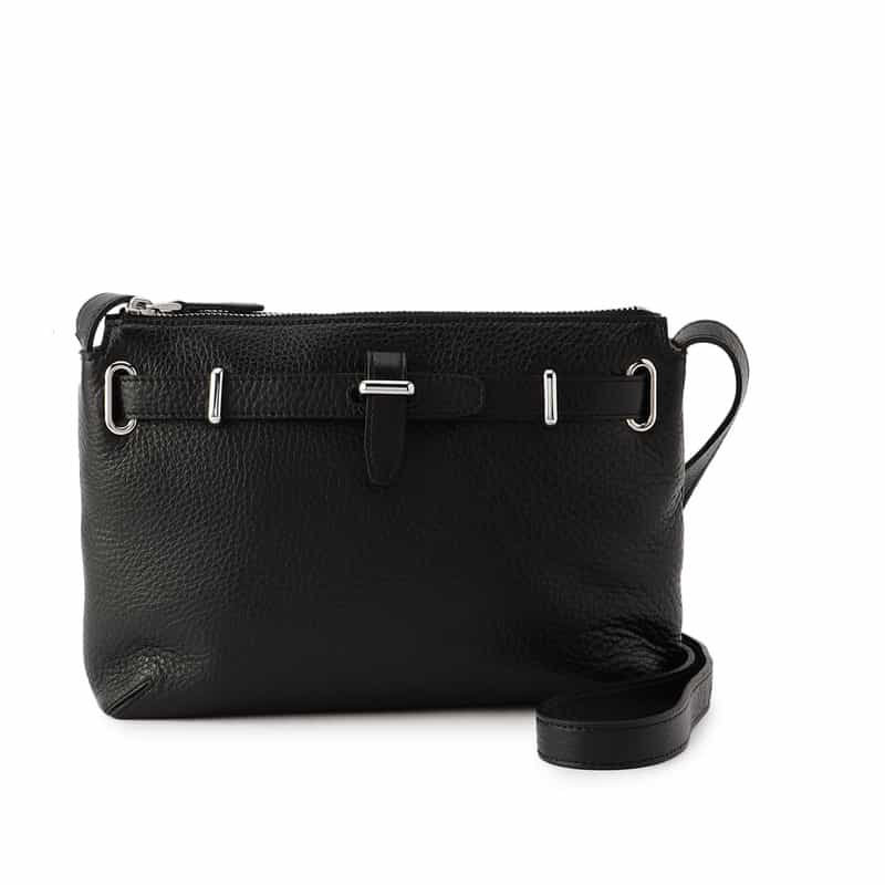 PELLE MORBIDA レザーショルダーバッグ "MB081" BLACK