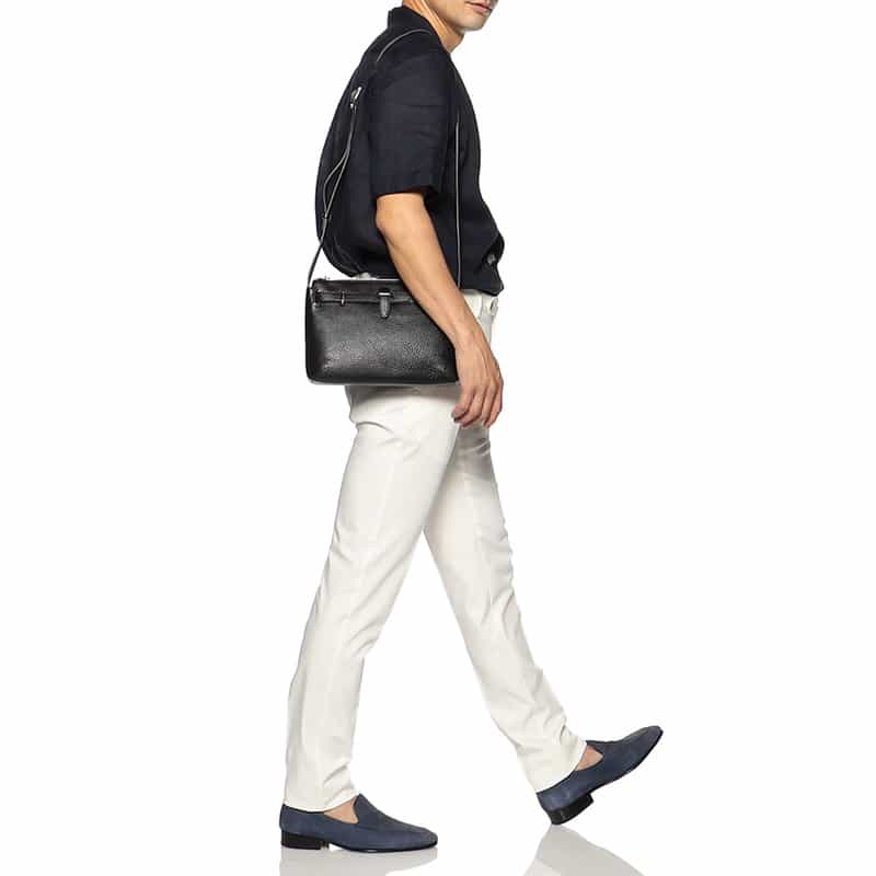 PELLE MORBIDA PELLE MORBIDA＜ペッレ モルビダ＞レザーショルダーバッグ "MB081" BLACK