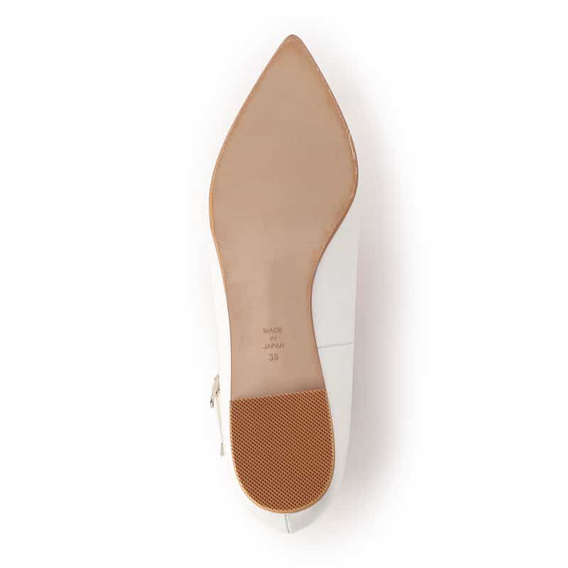 BARNEYS NEW YORK Tストラップ フラットパンプス WHITE