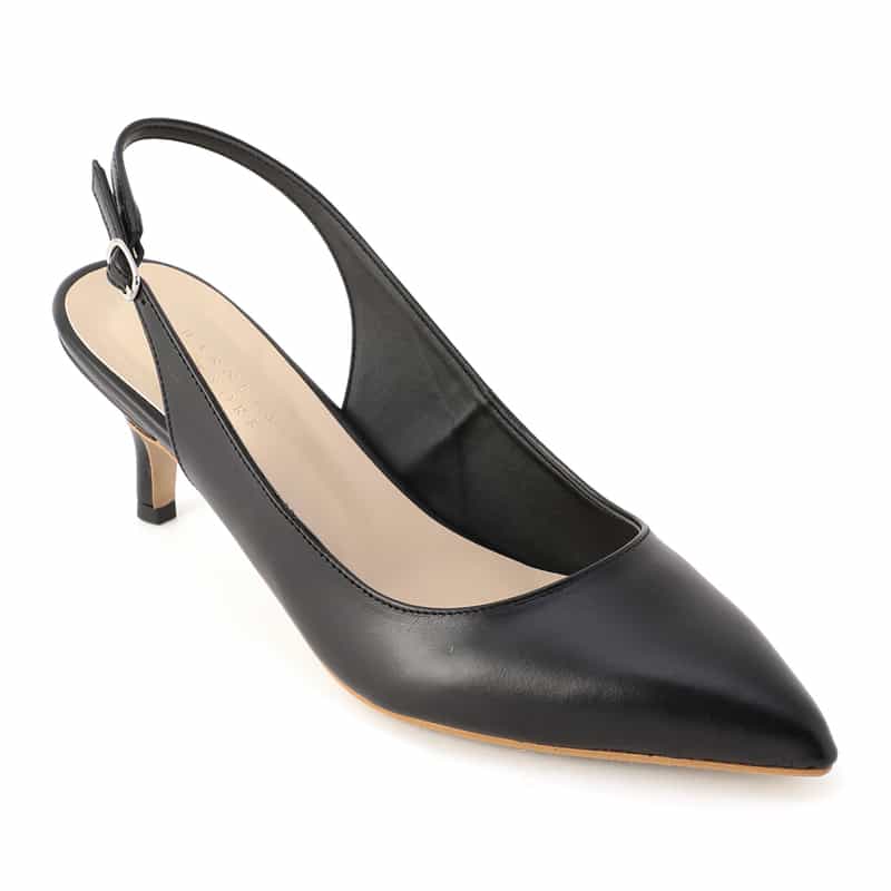 BARNEYS NEW YORK バッグストラップ ポインテッドトゥパンプス BLACK