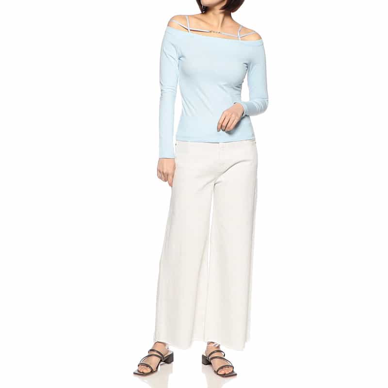 JACQUEMUS オフショルダー タイトカットソー LIGHT BLUE